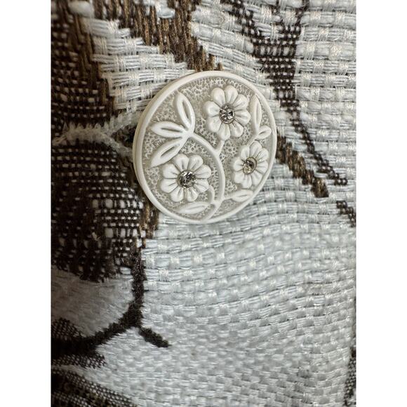 Sag Harbor Womens Green Floral Tapestry Button Up Blazer Jacket Lined Size 18 XL - Picture 8 of 10